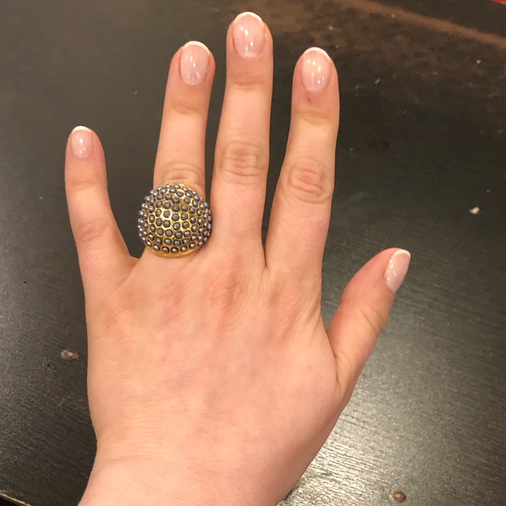 Statement ring gunmetal Henri Bendel